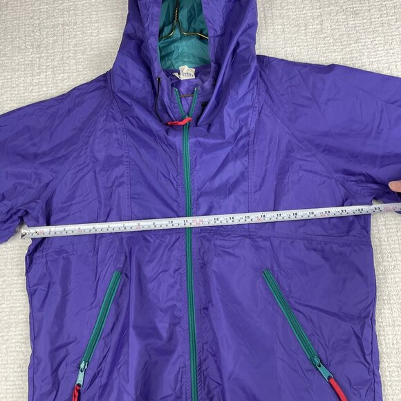VTG Sierra Designs Medium Nylon Retro Purple Full Zip Hooded Windbreaker Jacket - Picture 10 of 16
